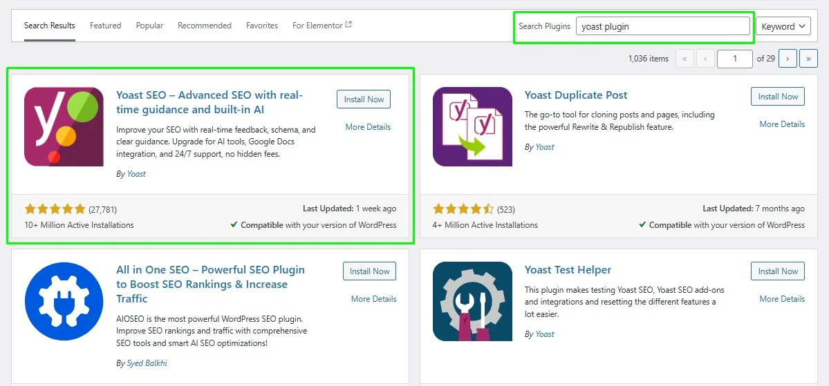 Install Yoast Plugin